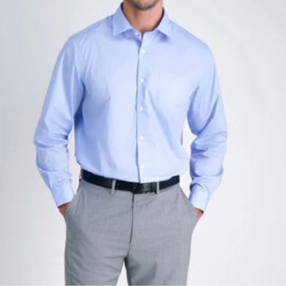 CALVIN KLEIN classic fit button down dress shirt baby blue men’s 18 neck 34 35 - Picture 1 of 9